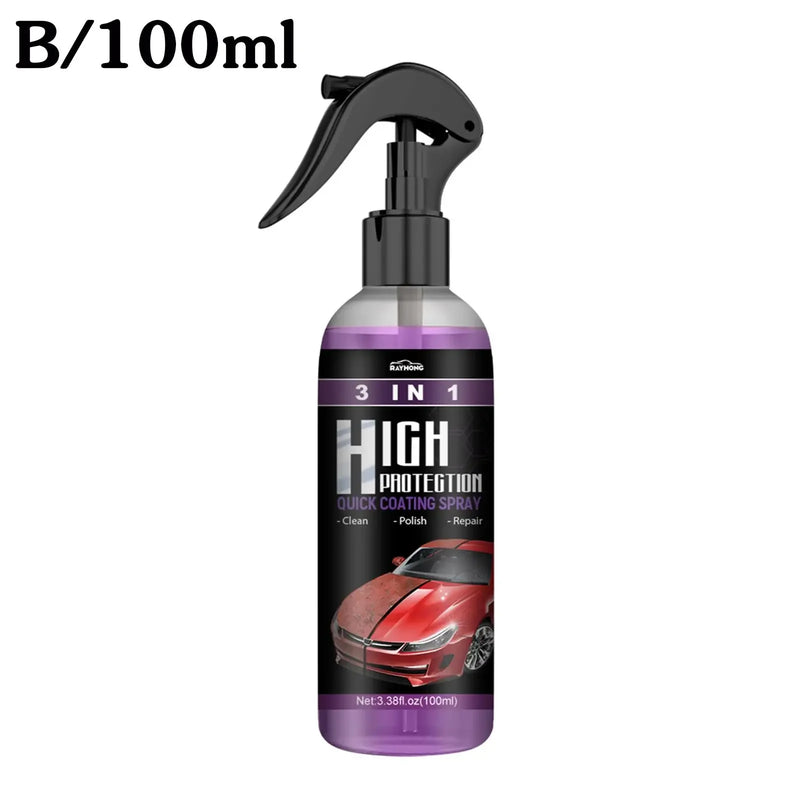 3 em 1 Spray de revestimento rápido Alta proteção Cerâmica Pintura Lavagem Polimento Revestimento Limpeza Carro Cera Nano I1G0