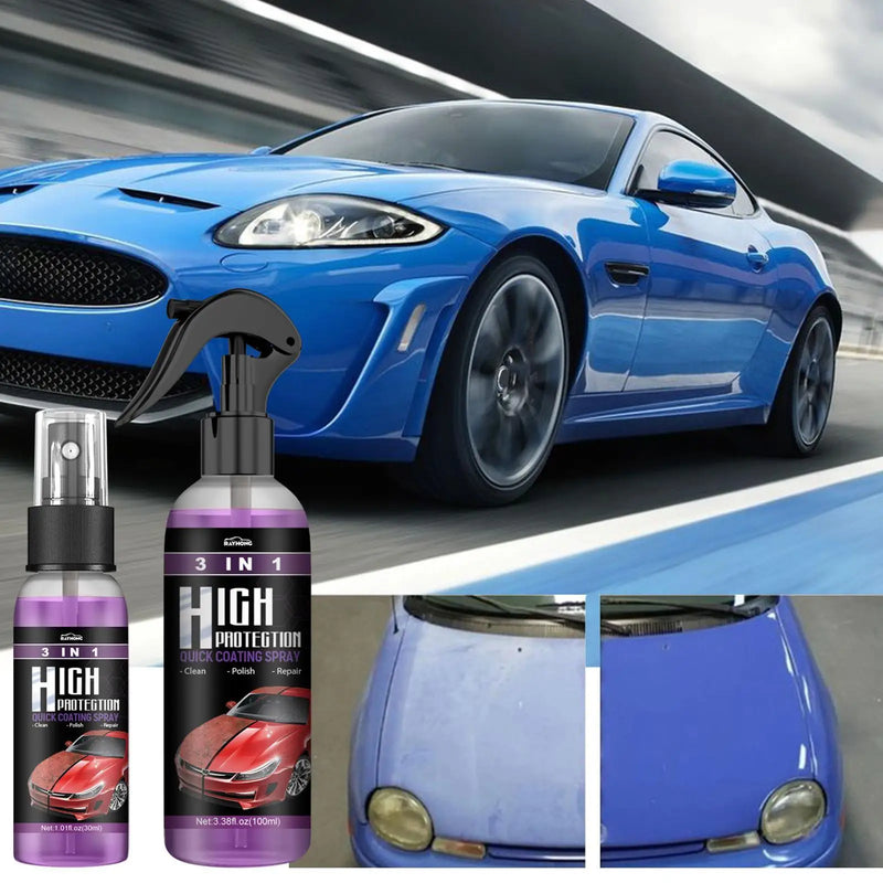 3 em 1 Spray de revestimento rápido Alta proteção Cerâmica Pintura Lavagem Polimento Revestimento Limpeza Carro Cera Nano I1G0