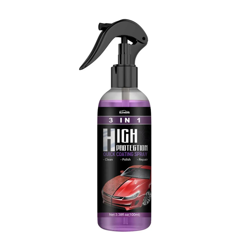 3 em 1 Spray de revestimento rápido Alta proteção Cerâmica Pintura Lavagem Polimento Revestimento Limpeza Carro Cera Nano I1G0