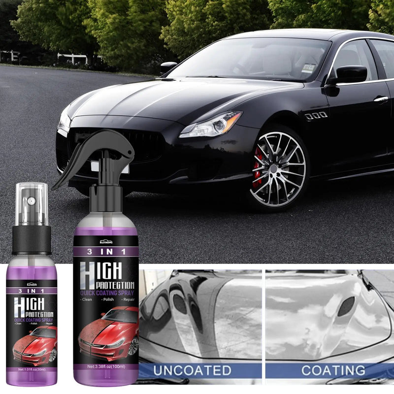 3 em 1 Spray de revestimento rápido Alta proteção Cerâmica Pintura Lavagem Polimento Revestimento Limpeza Carro Cera Nano I1G0